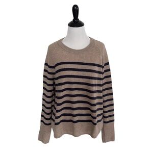 Evereve Cashmere Striped Sweater size small